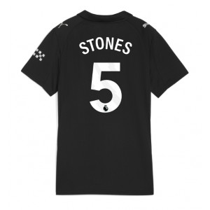 Manchester City John Stones #5 Jalkapallovaatteet Naisten Vieraspaita 2025-26 Lyhythihainen